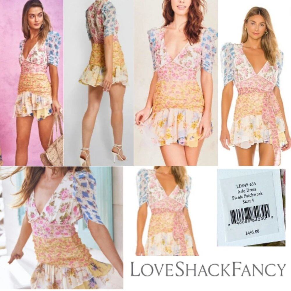 LoveShackFancy Arlo Dress floral print SIZE 6 - Picture 13 of 13